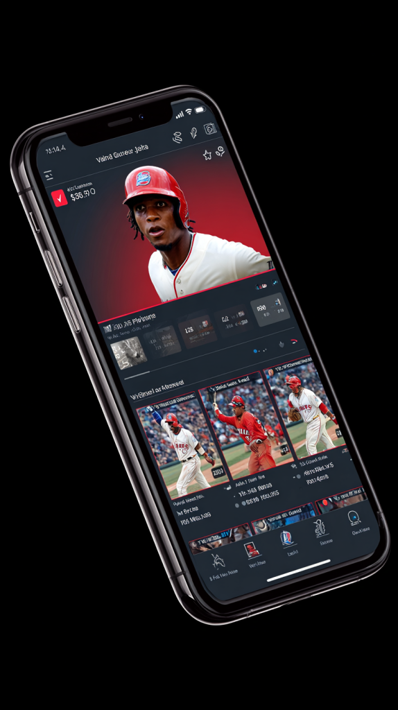 Baseball card scanner showing Vladimir Guerrero Jr rookie card value — $80 to $120