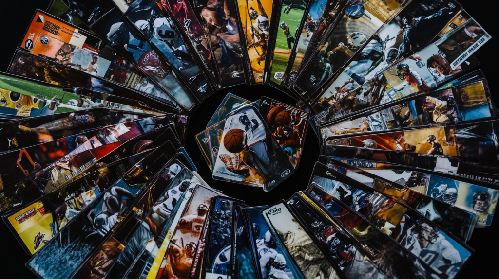 Sports card price guide — mixed baseball basketball football hockey cards collection