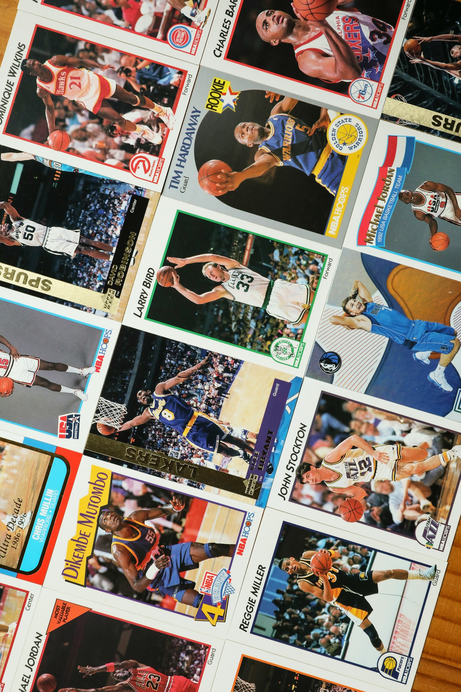 Basketball card value lookup photo showing real basketball sports cards